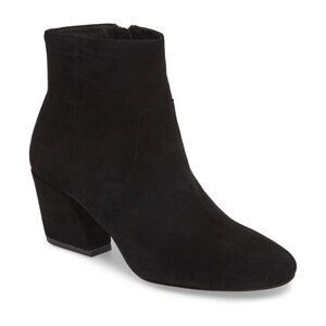 BOTKIER New York ALLIE Suede Leather Block Heel Boots Bootie BLACK NIB Women's